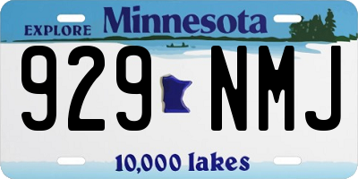 MN license plate 929NMJ