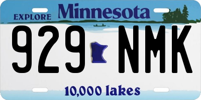 MN license plate 929NMK