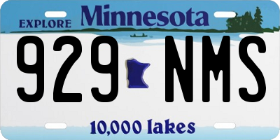 MN license plate 929NMS