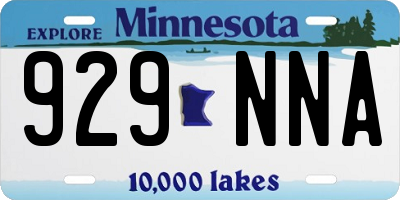 MN license plate 929NNA