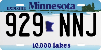 MN license plate 929NNJ
