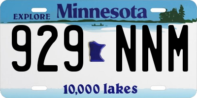 MN license plate 929NNM