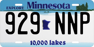 MN license plate 929NNP