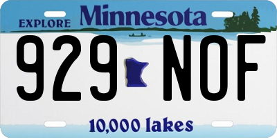 MN license plate 929NOF