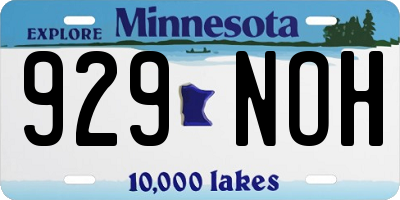 MN license plate 929NOH