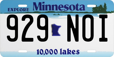 MN license plate 929NOI