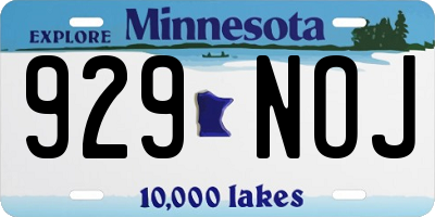 MN license plate 929NOJ