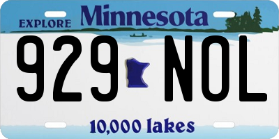 MN license plate 929NOL