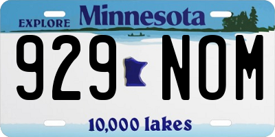 MN license plate 929NOM