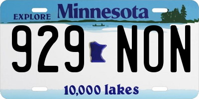 MN license plate 929NON
