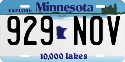 MN license plate 929NOV