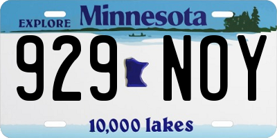 MN license plate 929NOY