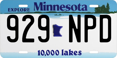 MN license plate 929NPD