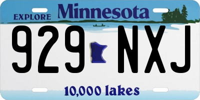 MN license plate 929NXJ