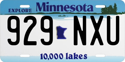 MN license plate 929NXU