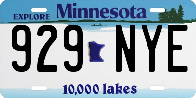 MN license plate 929NYE