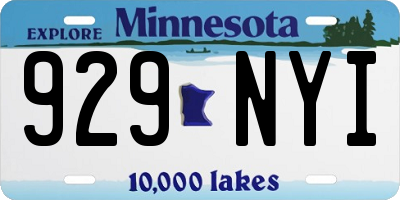 MN license plate 929NYI