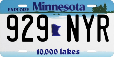 MN license plate 929NYR