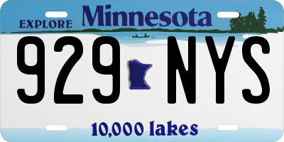 MN license plate 929NYS
