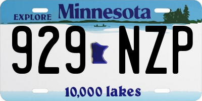 MN license plate 929NZP
