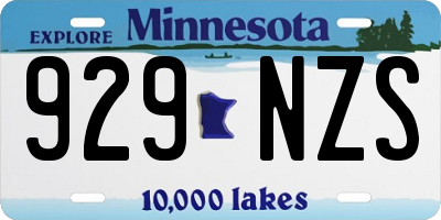 MN license plate 929NZS