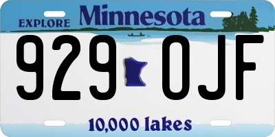 MN license plate 929OJF