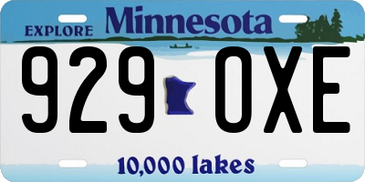 MN license plate 929OXE