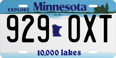 MN license plate 929OXT