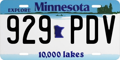MN license plate 929PDV
