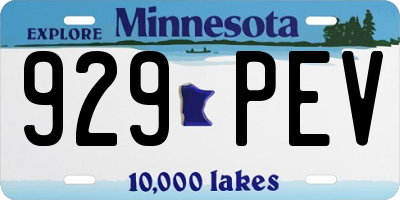 MN license plate 929PEV