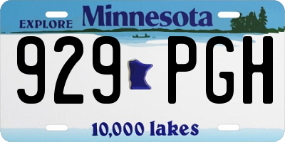 MN license plate 929PGH