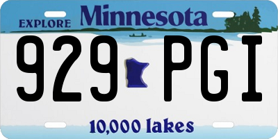 MN license plate 929PGI