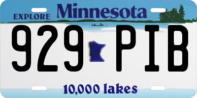 MN license plate 929PIB