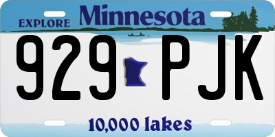 MN license plate 929PJK