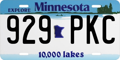 MN license plate 929PKC