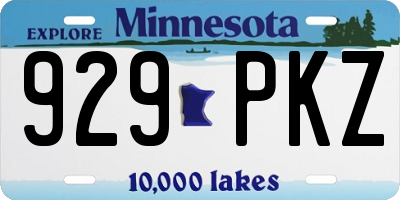 MN license plate 929PKZ