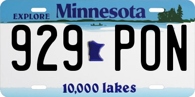 MN license plate 929PON