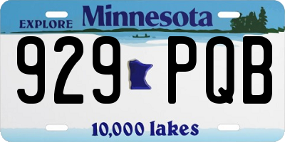 MN license plate 929PQB