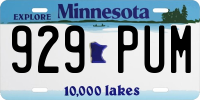 MN license plate 929PUM