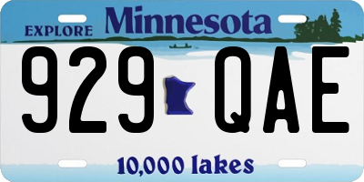 MN license plate 929QAE