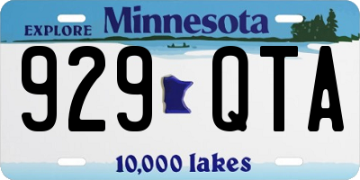 MN license plate 929QTA