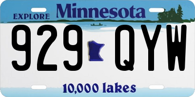 MN license plate 929QYW