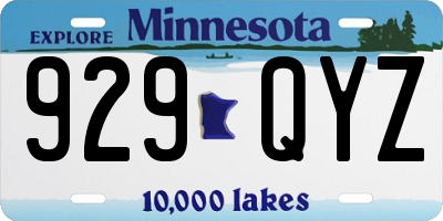 MN license plate 929QYZ