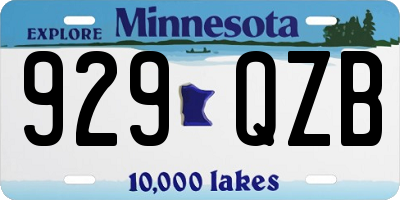 MN license plate 929QZB
