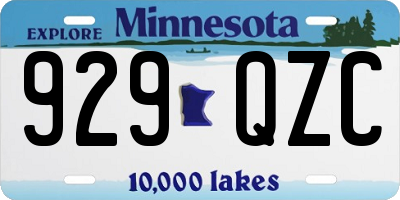 MN license plate 929QZC
