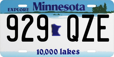 MN license plate 929QZE
