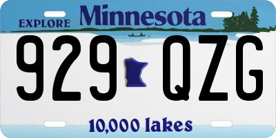MN license plate 929QZG
