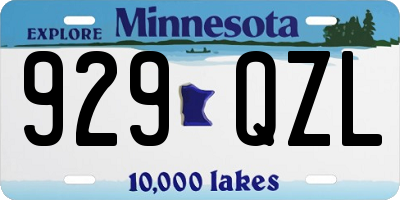 MN license plate 929QZL