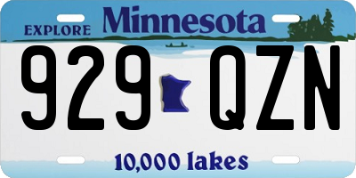 MN license plate 929QZN