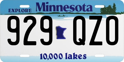 MN license plate 929QZO